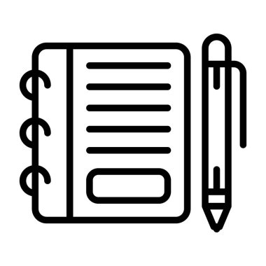 Kitap ikonu yazmak. Web için kalem vektör simgelerinin özet çizimi