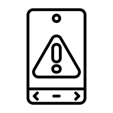 Uyarı simgesi vektörü. İnce çizgi işareti. izole edilmiş sınır sembolü çizimi