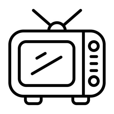 Televizyon ince çizgi vektör simgesi