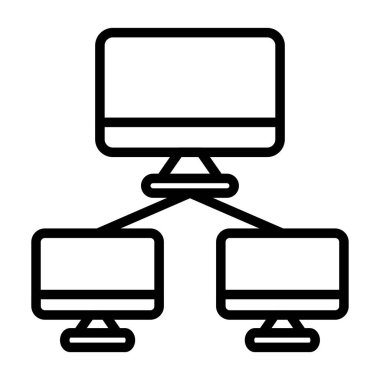 Bilgisayar monitörü simgesi. vektör illüstrasyonu