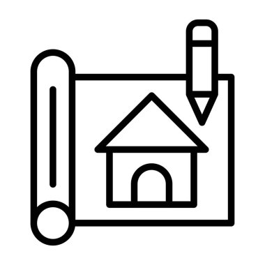 bina ikonu ana hatları vektörü. Ev. ev yapımı