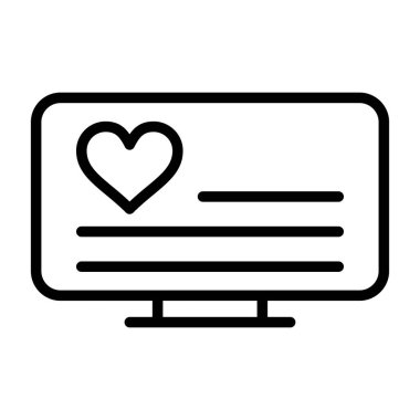 sevgi vektörü ince çizgi simgesi