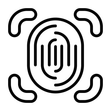 Parmak izi Tarayıcı Web simgesi, vektör illüstrasyonu 