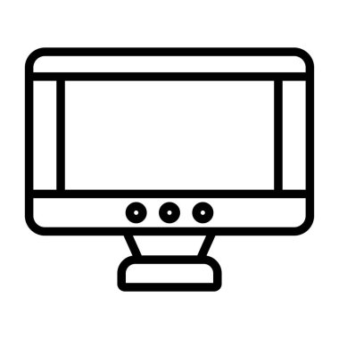 Bilgisayar monitörü simgesi. vektör illüstrasyonu