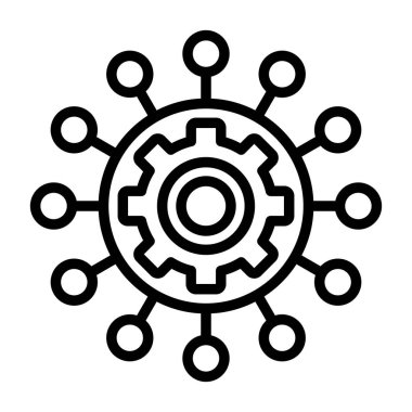 Cog simgesi, vektör çizimi