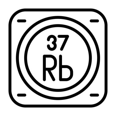 Metal kimyasal element ikon vektör çizimi