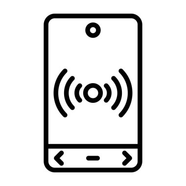 Wi-Fi sinyal vektörü simgesi olan cep telefonu