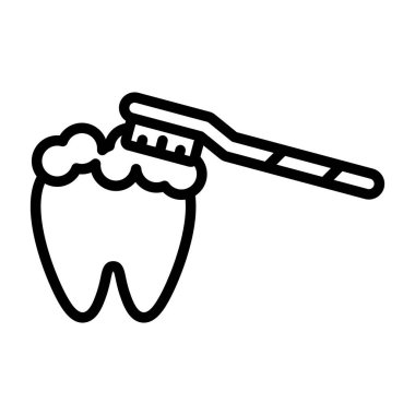 Diş fırçalama ikonu. vektör illüstrasyonu 