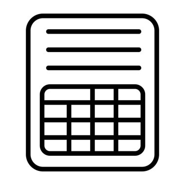 hesap makinesi çizgi vektör simgesi