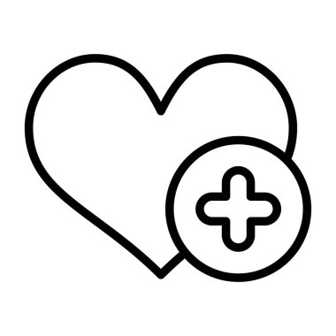 kalp vektörü ince çizgi simgesi