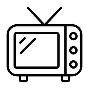 Televizyon simgesi, vektör illüstrasyonu