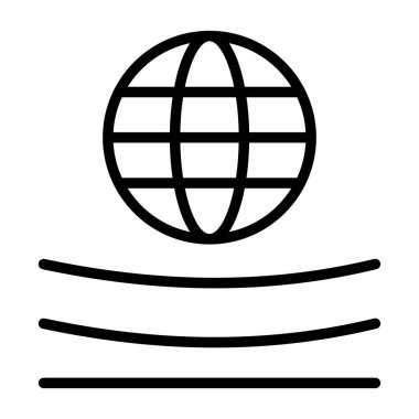 dünya vektör ince çizgi simgesi