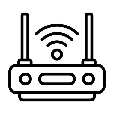 Kablosuz kablosuz bağlantı sinyali simgesi. Beyaz arkaplanda izole edilmiş web tasarımı için kablosuz sinyal yönlendirici vektör simgesi