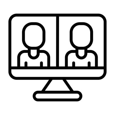 dizüstü bilgisayar simgesi. beyaz arkaplanda izole edilmiş web tasarımı için ana hat izleyici bilgisayar vektör simgesi