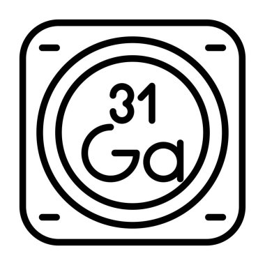 Metal kimyasal element ikon vektör çizimi