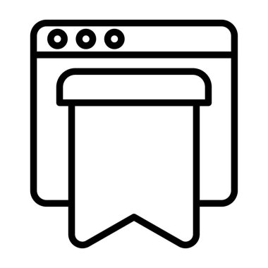 tarayıcı tarayıcı pencere simgesi ana hatları vektörü. tarayıcı penceresi