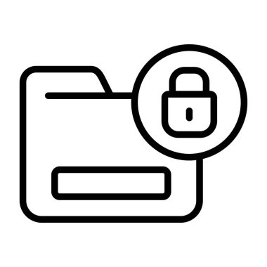 Belge Güvenlik Web simgesi vektör illüstrasyonu