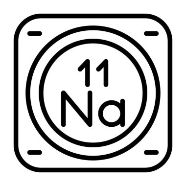 sodyum kimyasal element simgesi, basit satır biçimi