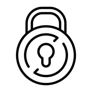 Kilit. Web simgesi basit illüstrasyon