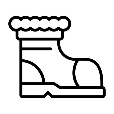 Kış çizme simgesi, anahat stili