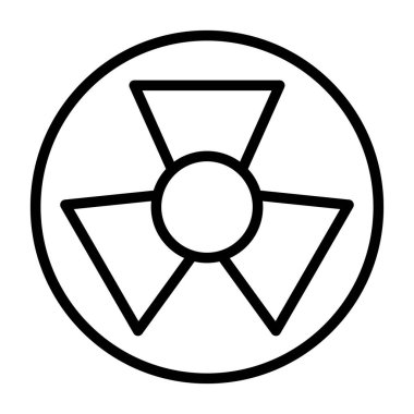 Nükleer vektör ince çizgi simgesi