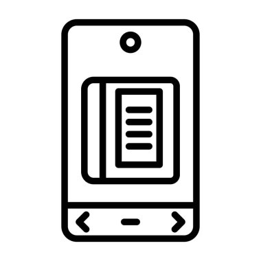 mobil telefon simgesi vektör ana hatları çizimi, imzası ve cep telefonu sembolü