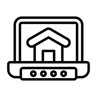 dizüstü bilgisayar simgesi, web basit illüstrasyon 