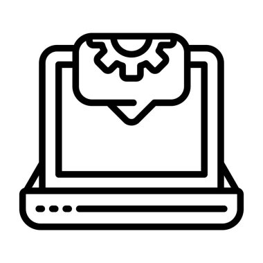 dizüstü bilgisayar simgesi, web basit illüstrasyon 