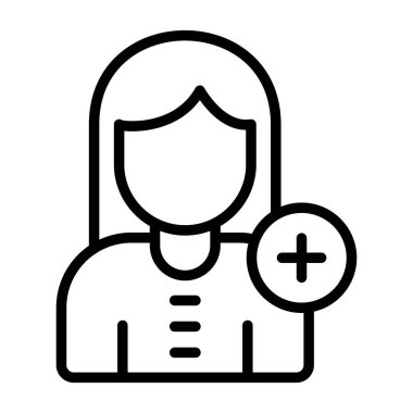 kadın kullanıcı artı simge, özet biçimi