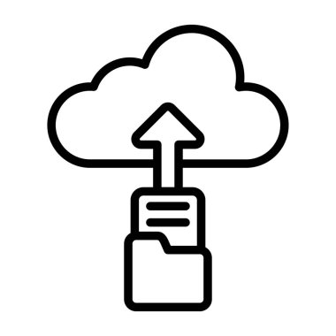 Bulut Hesaplama. Web simgesi basit illüstrasyon