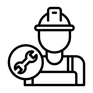 İngiliz anahtarı ve ingiliz anahtarı stili miğfer ve inşaat işçisi