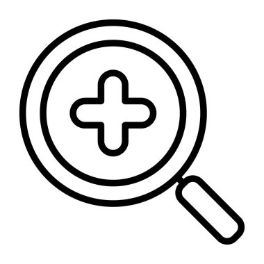 Büyüteç simgesi, vektör illüstrasyonu