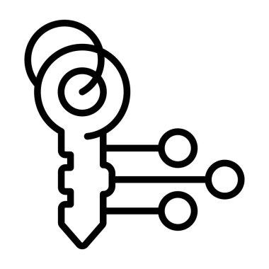 anahtar vektör ince çizgi simgesi