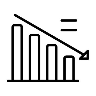Çubuk grafik simge vektör web ve mobil uygulaması tasarımı, çubuk grafik logo kavramı üzerinde izole beyaz arka plan