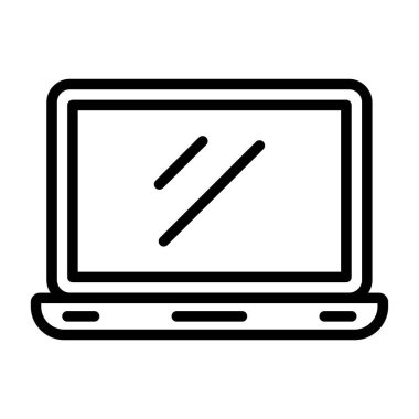 dizüstü bilgisayar simgesi, web basit illüstrasyon