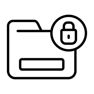 vektör ince çizgi simgesini kilitle