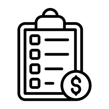 Kontrol listesi vektör çizgisi simgesi