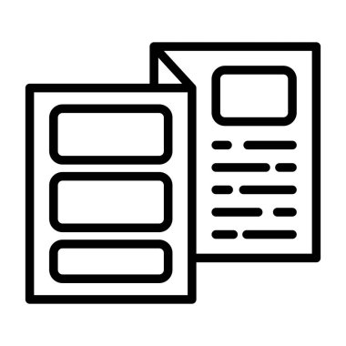 Broşür web simgesi vektör illüstrasyonu