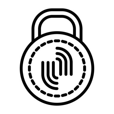 Asma kilit simgesi, basit vektör illüstrasyonu 