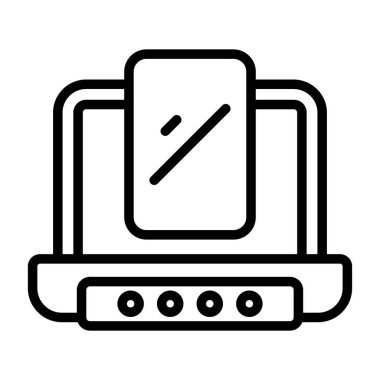 dizüstü bilgisayar simgesi, web basit illüstrasyon 