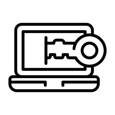 dizüstü bilgisayar simgesi, web basit illüstrasyon 