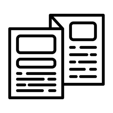 Broşür web simgesi vektör illüstrasyonu