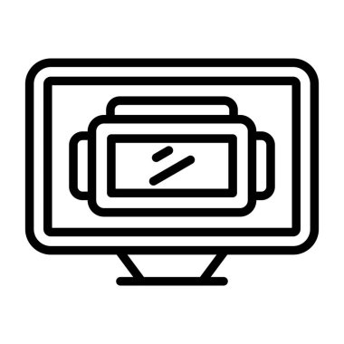 dizüstü bilgisayar simgesi, web basit illüstrasyon 