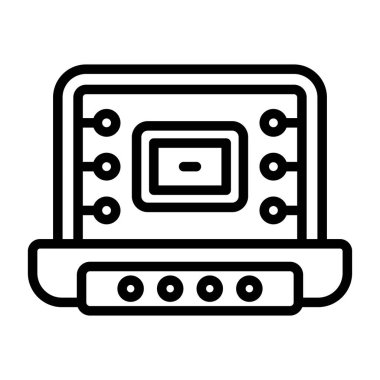 dizüstü bilgisayar simgesi, web basit illüstrasyon 