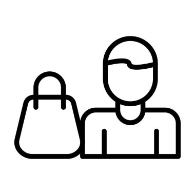 Kişisel Alışveriş Ağı ikon vektör illüstrasyonu