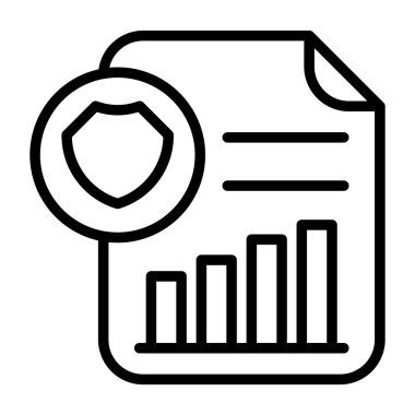veri analiz ikonu vektörü. İnce çizgi işareti. izole edilmiş sınır sembolü çizimi
