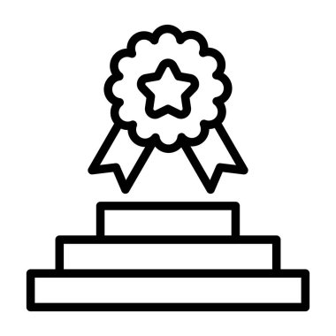 Ödül ikonu. Beyaz arkaplanda izole edilmiş web tasarımı için özet ödül vektör simgesi