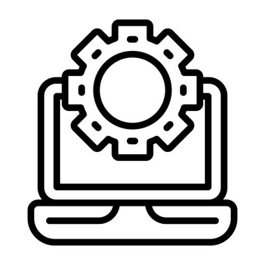 dizüstü bilgisayar simgesi, web basit illüstrasyon 