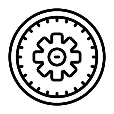 tekerlek vektörü ince çizgi simgesi