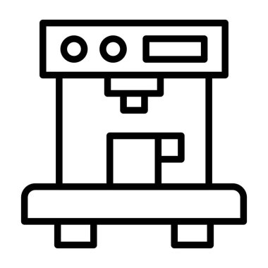 Bilgisayar yazıcısı simgesi ana hatları vektörü. bilgisayar makinesi